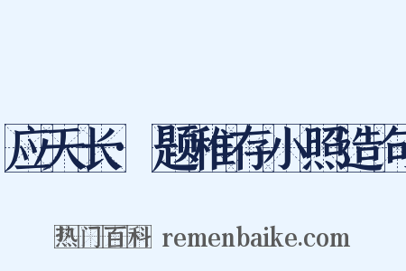 应天长·题稚存小照造句是什么意思的图片